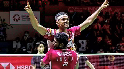 இந்தோனேசியா ஓபன் பேட்மிண்டன்: சாம்பியன் பட்டம் வென்றது சாத்விக்- சிராஜ் ஜோடி