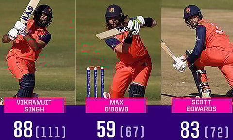 ஒருநாள் உலகக்கோப்பை தகுதிச்சுற்று- ஜிம்பாப்வேக்கு 316 ரன்கள் இலக்கு நிர்ணயித்தது நெதர்லாந்து