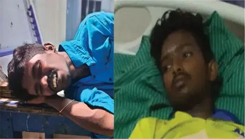 ஆஸ்பத்திரியில் சிகிச்சை பெற்று வரும் கண்ணன், பிரஜித்.