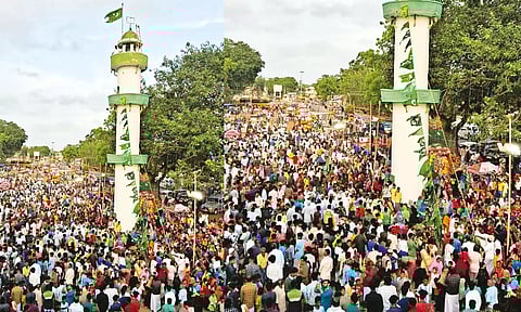 பெரியபட்டினம் சந்தனக்கூடு விழா கொடியேற்றம் நடைபெற்றபோது எடுத்தபடம்.
