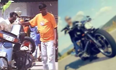 வாடகை காரில் வந்து ஷோரூமில் சினிமா பானியில் பைக் திருட்டு- ஒட்டி பார்ப்பதாக கூறி வாலிபர் மாயம்