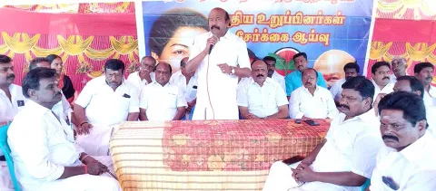 திருநகரில் நடந்த அ.தி.மு.க. உறுப்பினர் சேர்க்கை ஆய்வுக்கூட்டத்தில் ராஜன் செல்லப்பா எம்.எல்.ஏ. பேசினார். 
