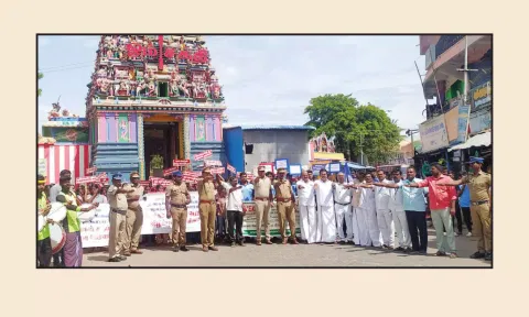 சோழவந்தானில் நடந்த விழிப்புணர்வு பேரணி.
