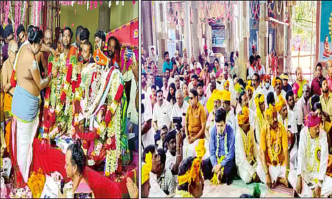 திருக்கல்யாண நிகழ்ச்சி நடந்ததையும், இதில் கலந்துகொண்டவர்களையும் படத்தில் காணலாம்.