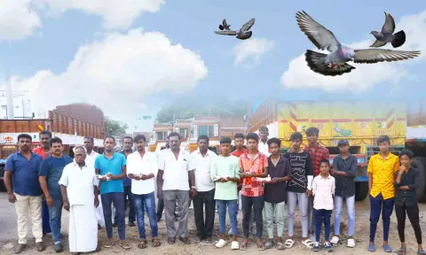 பந்தயத்தில் கலந்து கொண்டவர்கள் குழுவாக இருந்த போது எடுத்த படம்.