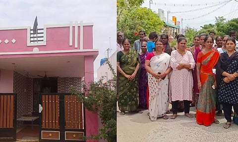 திருப்பூர் அருகே சாய ஆலைக்கு எதிராக வீடுகளில் கருப்புக்கொடி கட்டி பொதுமக்கள் போராட்டம்