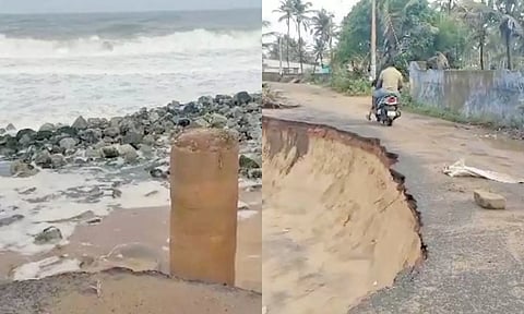 குமரி-கேரளாவை இணைக்கும் தூத்தூர்-பொழியூர் சாலை துண்டிப்பு: மீனவர்கள், பள்ளி மாணவ-மாணவிகள் அவதி