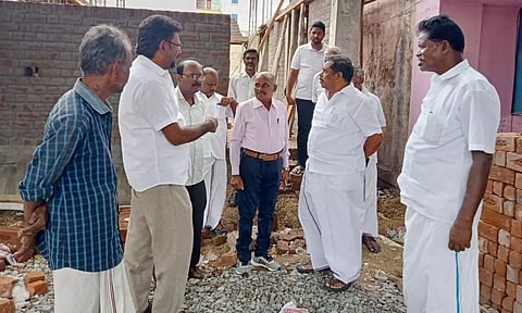 புதிய கட்டிடம் கட்டும் பணியை எம்.எல்.ஏ ஆய்வு