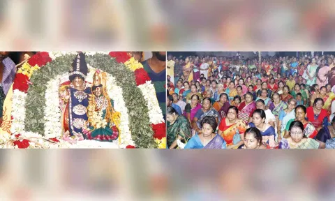 பார்வதி தேவி சமேத சிவேந்திரருக்கு திருக்கல்யாணம் நடந்தது. சீர்வரிசையுடன் கலந்து கொண்ட பக்தர்கள்.