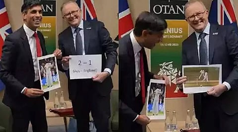 ஆஷஸ் தொடர்.. இதெல்லாம் பிரதமர்கள் செய்யுற காரியமா? வைரலாகும் வீடியோ