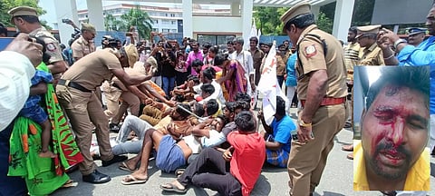 மறியலில் ஈடுபட்டவர்களை படத்தில் காணலாம்.