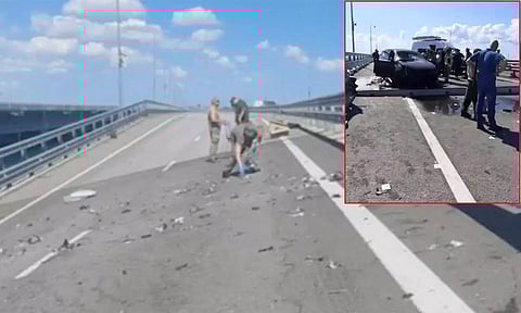 கிரிமியாவுக்கு செல்லும் ரஷியாவின் முக்கிய பாலம் மீது மீண்டும் தாக்குதல்.. 2 பேர் பலி