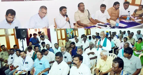 ஸ்ரீவில்லிபுத்தூர் ஆண்டாள் கோவில் ஆடிப்பூர தேரோட்டத்தை முன்னிட்டு மேற்கொள்ளப்பட வேண்டிய முன்னேற்பாடு பணிகள் குறித்த ஆலோசனை கூட்டம் கலெக்டர் ஜெயசீலன் தலைமையில் நடைபெற்றபோது எடுத்தபடம்.