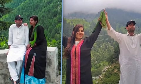 பாகிஸ்தானில் சுற்றுலாத் தலத்தில் காதலர் நஸ்ருல்லாவுடன் கரம் கோர்த்து மகிழ்ச்சியாக உலா வந்த அஞ்சு.