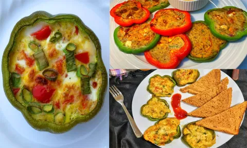 நார்ச்சத்து நிறைந்த குடைமிளகாய் ஆம்லெட்