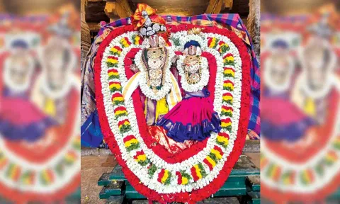 சிறப்பு அலங்காரத்தில் அருள்பாலித்த சுவாமி-அம்பாள்.