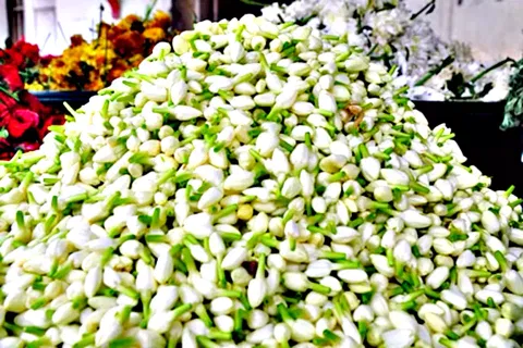 பூ மார்க்கெட்டில் பூக்களின் விலை உயர்வு