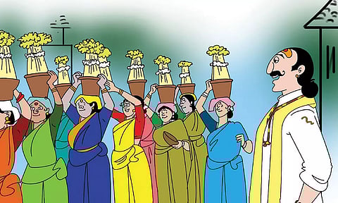 வழுதூர் மாரியம்மன் கோவில் முளைப்பாரி ஊர்வலம்