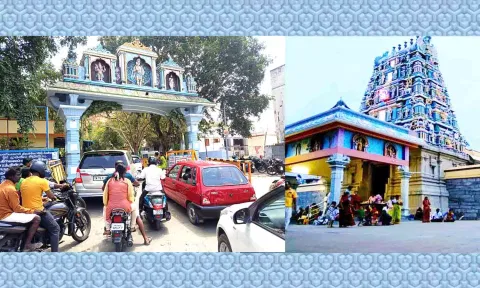 பக்தர்கள் வாகனங்களில் சென்ற காட்சி.