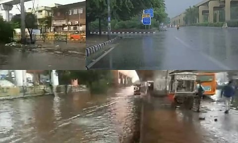 டெல்லியில் இன்று காலை பல்வேறு இடங்களில் கனமழை