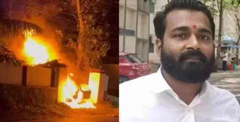 கேரளாவில் நள்ளிரவில் கார் தீப்பிடித்து எரிந்து கணினி மைய உரிமையாளர் மரணம்