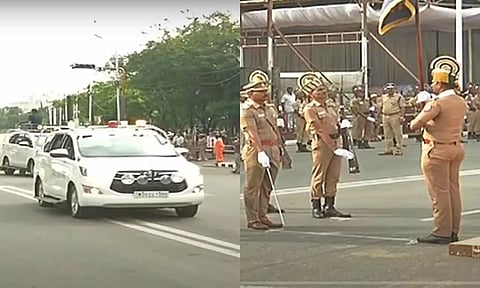 சுதந்திரதின விழாவை முன்னிட்டு சென்னை கோட்டையில் இன்று போலீஸ் அணிவகுப்பு ஒத்திகை