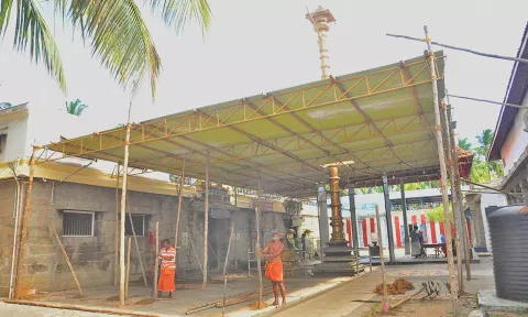 நாகராஜா கோவிலில் பந்தல் அமைக்கும் பணி தீவிரம்