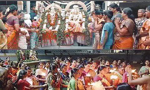 மாரியம்மன், பிளாக் மாரியம்மன் கோவிலில் ஊஞ்சல் உற்சவ விழா