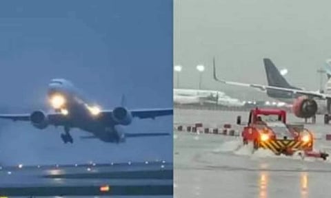 கனமழை-சூறைக்காற்றால் விமான சேவை பாதிப்பு: 3 விமானங்கள் சென்னையில் தரை இறங்க முடியாமல் பெங்களூரு சென்றன