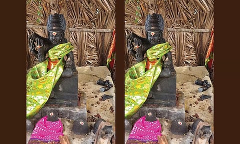 கோவை அருகே 300 ஆண்டுகள் பழமையான கோவிலில் அம்மன் சிலை சேதம்