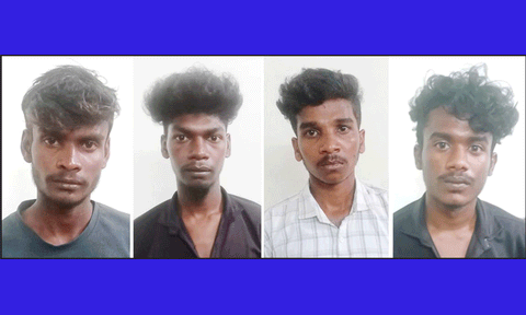 கைதான 4 பேரை படத்தில் காணலாம்.&nbsp;