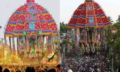 300 டன் எடையுடன் அசைந்தாடி வரும் ஆழித்தேர்