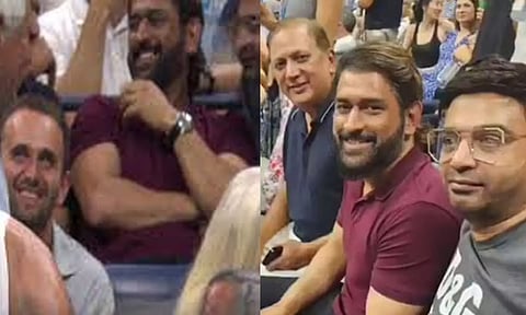 டைகர் கா ஹுக்கும்.. அமெரிக்க ஓபன் டென்னிஸ் போட்டியில் எம்எஸ் டோனி- வைரலாகும் வீடியோ