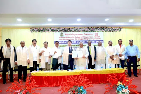 சாயர்புரம் போப் கல்லூரியில் நாசரேத் திருமண்டல கல்லூரிகளுடன் தென்கொரியா நிறுவனம் புரிந்துணர்வு ஒப்பந்தம்