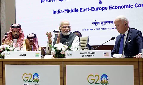 ஜி20 மாநாடு: இந்தியா-மத்திய கிழக்கு-ஐரோப்பிய நாடுகள் இடையே முக்கிய ஒப்பந்தம் அறிவிப்பு