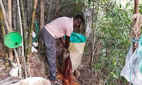 சாராய ஊறல்களை அழித்த காட்சி.