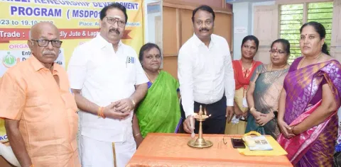 இலவச ஜூட் பேக், லேப்டாப், பேக் தயாரிக்கும் பயிற்சி தொடக்க விழா
