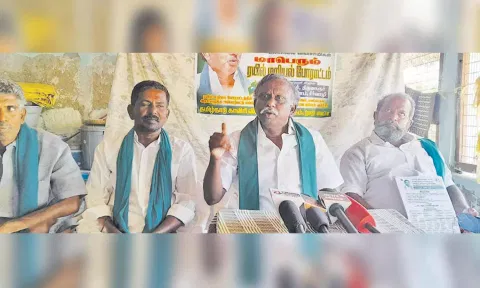 தமிழ்நாடு காவிரி விவசாயிகள் சங்க பொதுச்செயலாளர் பி.ஆர்.பாண்டியன் நிருபர்களுக்கு பேட்டி அளித்தார்.