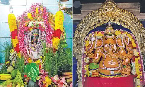 சிறப்பு அலங்காரத்தில் அருள்பாலித்த விநாயகர்.