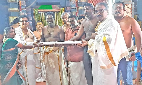 கன்னியாகுமரி பகவதி அம்மன் கோவில் ராஜகோபுரத்தின் மாதிரி வரைபடம் தயாரிப்பு