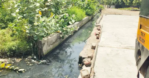 கடலூர் வில்வ நகர் பகவதி அம்மன் கோவில் தெருவில் வடிகால் வாய்க்கால் அமைக்கும் பணி பாதியில் நிறுத்தப்பட்டுள்ளதை படத்தில் காணலாம்.