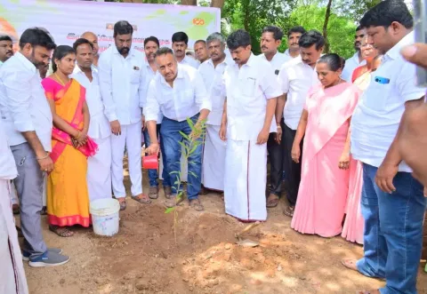 அடுக்கம்பாறையில் மரக்கன்றுகள் நடும் விழா