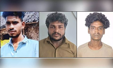 கைது செய்யப்பட்ட ஆகாஷ், முத்துப்பாண்டி, மாதவன்.