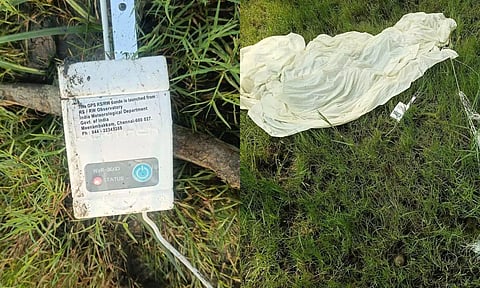 திருத்தணி அருகே வயலில் பலூனுடன் விழுந்த மர்ம பொருள்