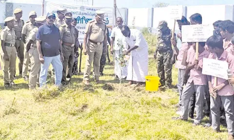 வனஉயிரின வார விழாவில் மரக்கன்றுகள் நடப்பட்டன.