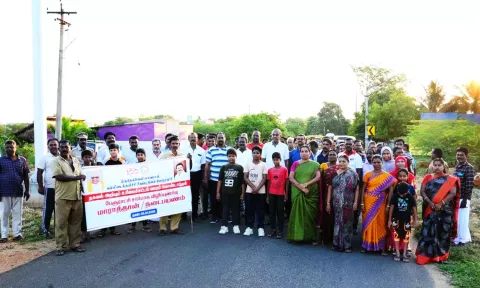 கல்லிடைக்குறிச்சி பேரூராட்சி சார்பில் விழிப்புணர்வு மாரத்தான் நடைபயணம்