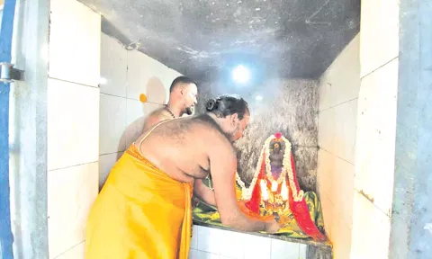 ராகு பகவானுக்கு தீபாராதனை காண்பிக்கப்பட்டது.