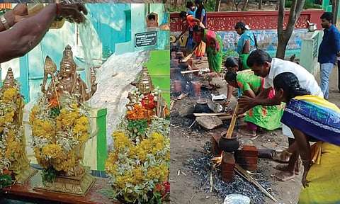 தோரணமலையில் மழை வேண்டி பொங்கலிட்டு வருண கலச பூஜை