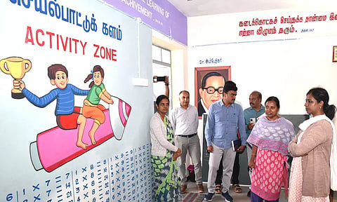 கீழ்குந்தா பேரூராட்சியில் ரூ.49.83 லட்சம் மதிப்பில் வகுப்பறை கட்டிட பணிகள்