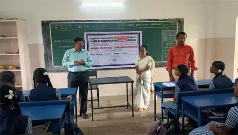 குழந்தை திருமணங்களை தடுக்கநாமக்கல்லில் மாணவ, மாணவிகளுக்கு விழிப்புணர்வு பிரசாரம்